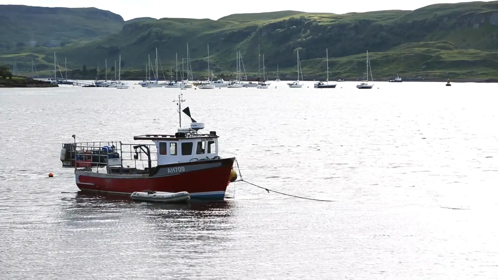 Commercial vessel at anchor in New Zealand waters